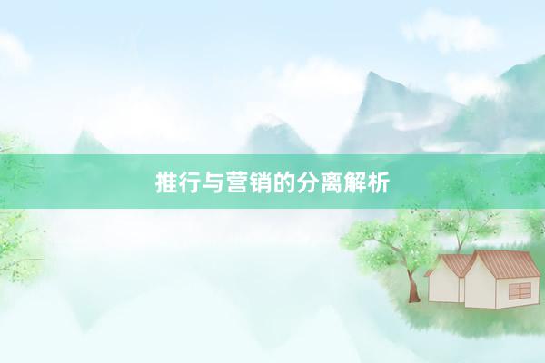 推行与营销的分离解析